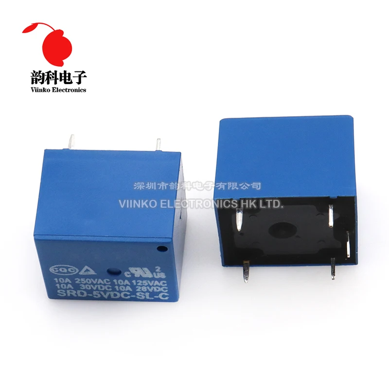 10pcs Relay SRD-03VDC-SL-C SRD-05VDC-SL-C SRD-12VDC-SL-C SRD-24VDC-SL-C SRD-48VDC-SL-C 3V 5V 6V 9V 12V 24V 48V 10A 250VAC 5PIN