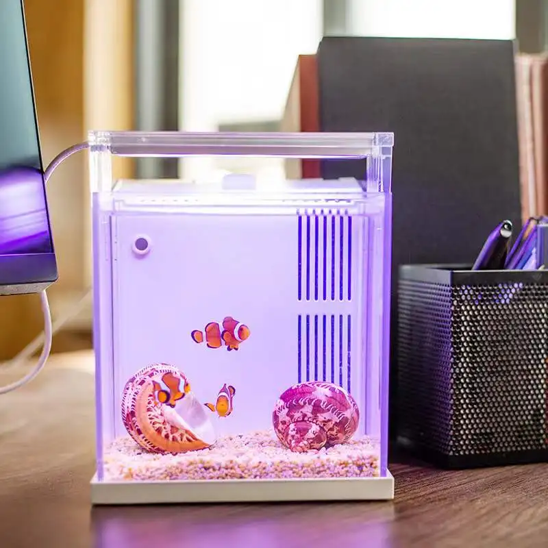 Aquarium small fish tank office desktop goldfish fish tank freshwater version saltwater version aquarium accessories5V