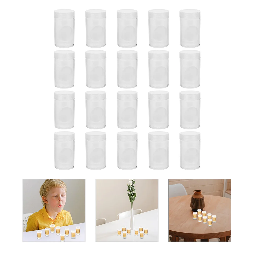

20 Pcs Coin Box Collectors Gift Holder Major Display Case Collecting Clear Showcase
