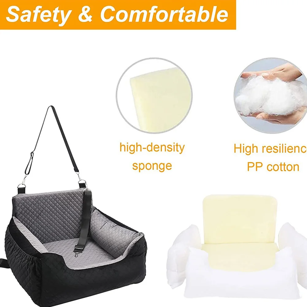 Pet Car Seat for Small Medium Dogs Dog Booster Pet Car Seat Detachable Dog Bed for Back Travel Carrier Bed