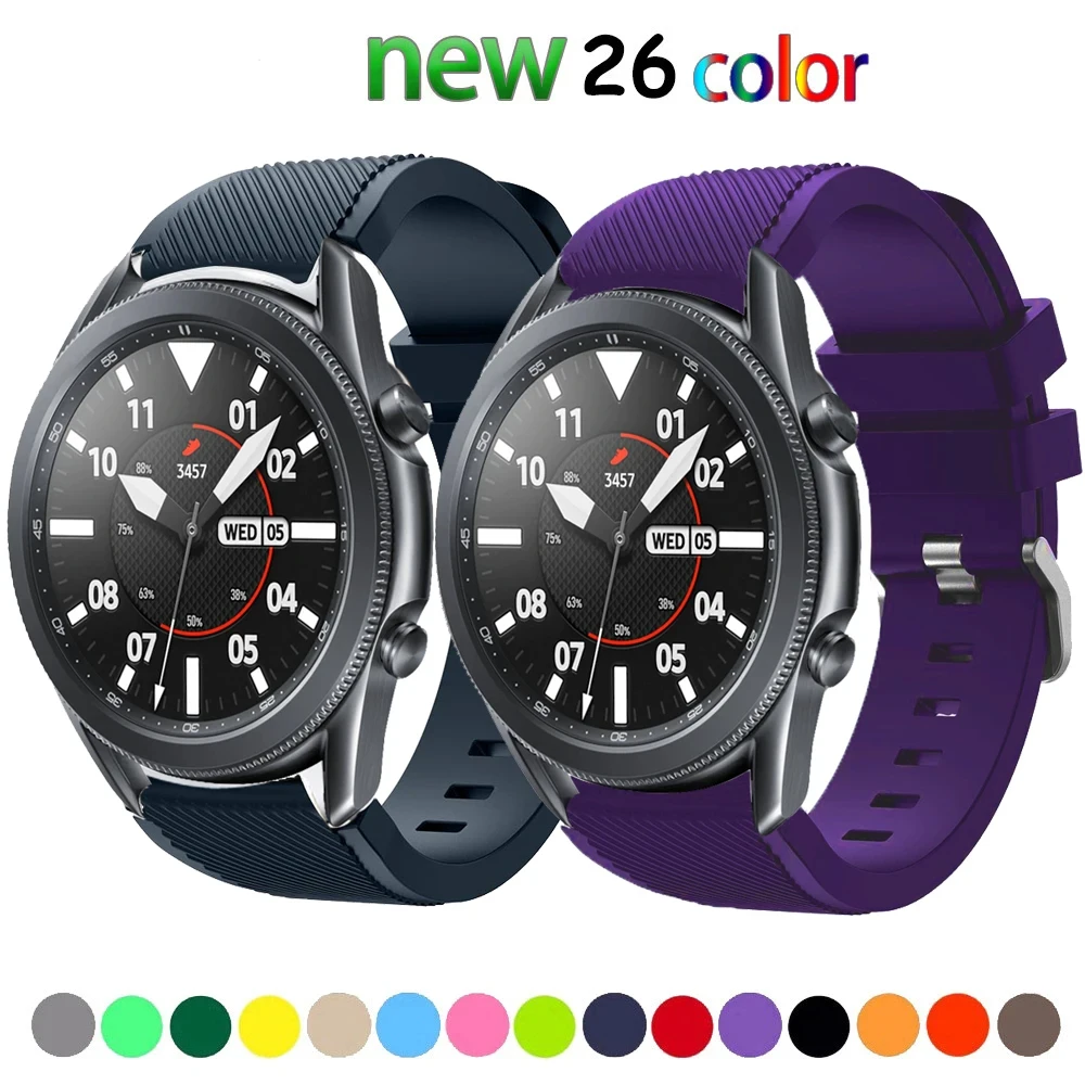 

22mm Silicone Bands for Samsung Galaxy Watch 3 45mm/Gear S3 Classic/Frontier/Huawei Watch GT 2 3 Pro 46mm Amazfit GTR/Pace Strap