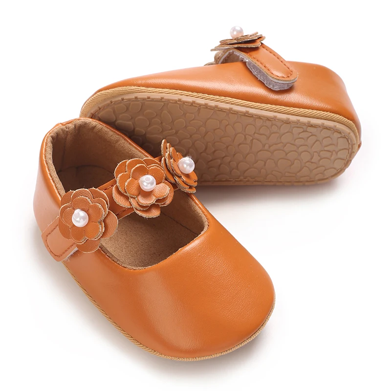 Lauflernschuhe für Babys und Mädchen – Prinzessinnen-Mokassins, weiche Lederschuhe, rutschfeste Sohle, Kleinkindschuhe mit Blumenmuster, 6–24 Monate – Detail 18
