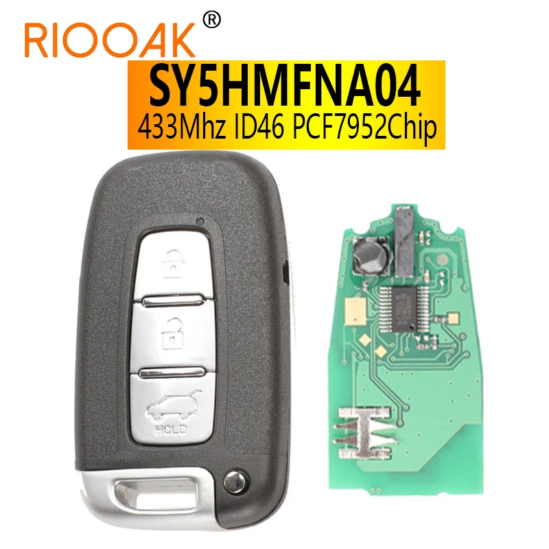 433Mhz ID46 PCF7952 Chip Remote Smart Key for Kia Hyundai I30 I45 Ix35 Genesis Equus Veloster Tucson Sonata Elantra SY5HMFNA04 3 4buttons 7952achip 315mhz remote smart key for hyundai elantra genesis veloster equus tucson sonata azera 2009 2015 sy5hmfna04