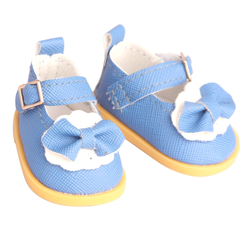 1/6 Cute 5.5cm PU Leather Bow Doll Shoes Boots For 14" American& EXO Doll Mini Shoes Accessories For 32-33 Russia DIY Doll TOY