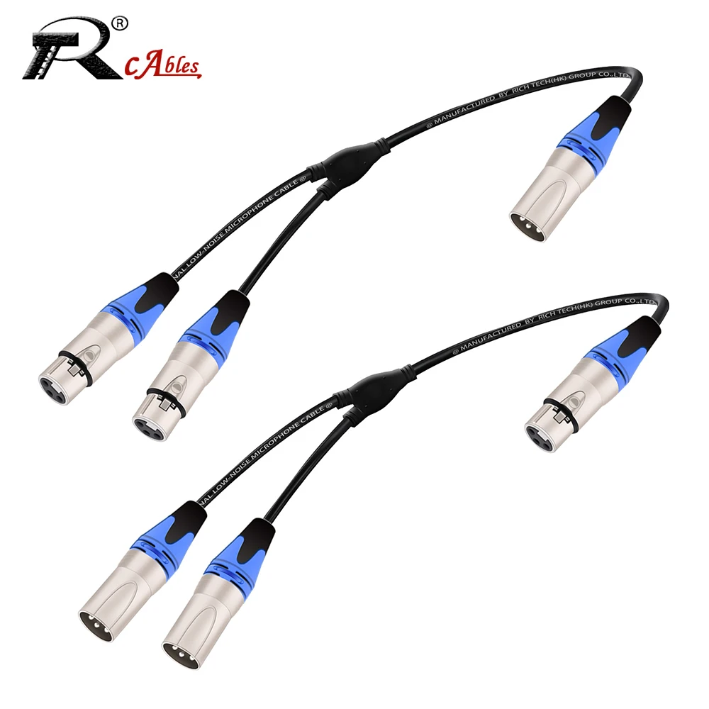 

1PC XLR Y-Splitter Cable, Dual Female/Male XLR to Male/Female Color XLR Mic Combiner Y Cord Balanced Adaptor Patch Cable 0.3 0.5