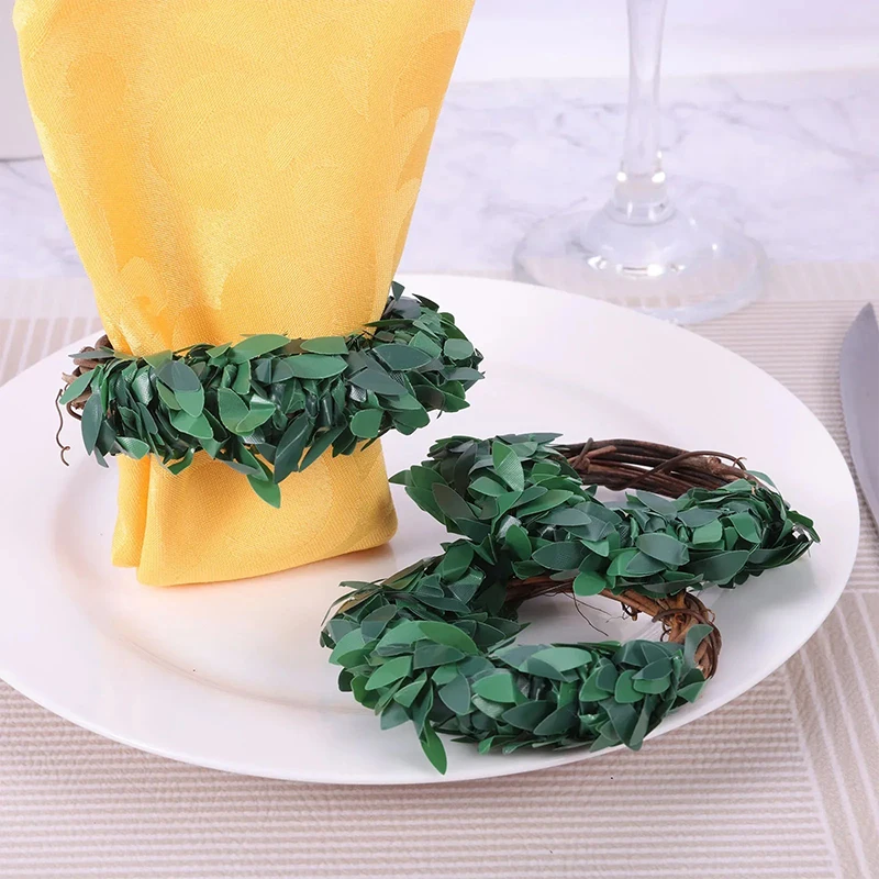 

6 шт., круглые кольца из ротанга для салфеток