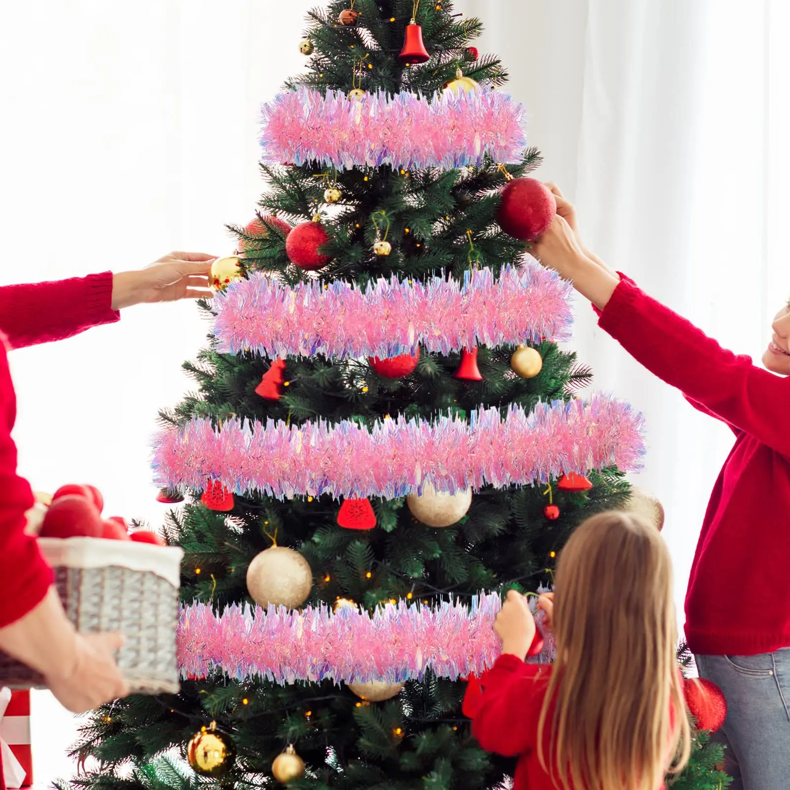 Christmas Garland 78.74inch Green Cane Ribbons DIY Xmas  Tree Ornaments Party Decoration for Valentine Wedding Birthday