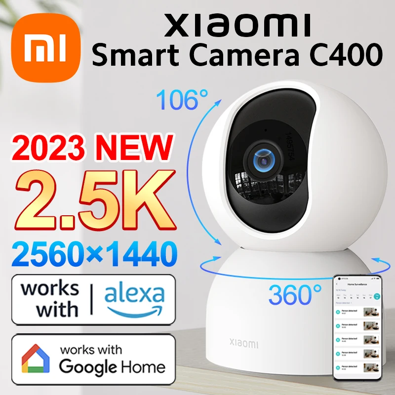 Global Version Xiaomi Smart Camera C400 Security With 2.5K Clarity 4MP 360°  Rotation AI