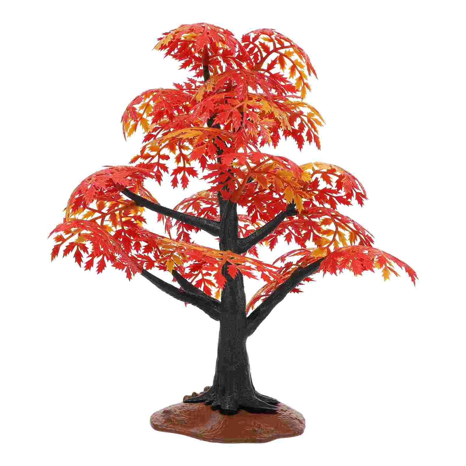 

Vintage Christmas Decorations Maple Model House Plants Landscape Tree Adornments