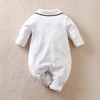 0-18m Newborn Clothes Solid Color Casual Pajamas Cotton Comfortable And Soft Spring And Autumn Long Sleeved Baby Bodysuit 2