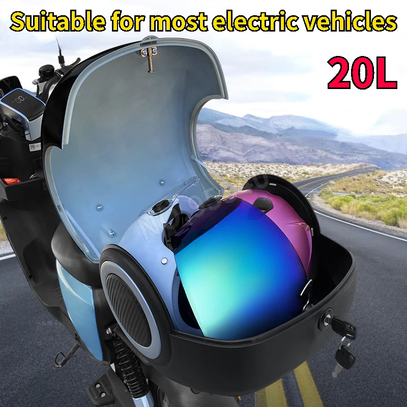 

Motorcycle trunk electric vehicle storage box toolbox scooter storage box electric vehicle universal trunk 20L motorcycle box