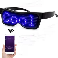 LED Glasses, Bluetooth APP Connected LED Display Smart Glasses USB Rechargeable DIY Funky Glasses for Party Club DJ Halloween
