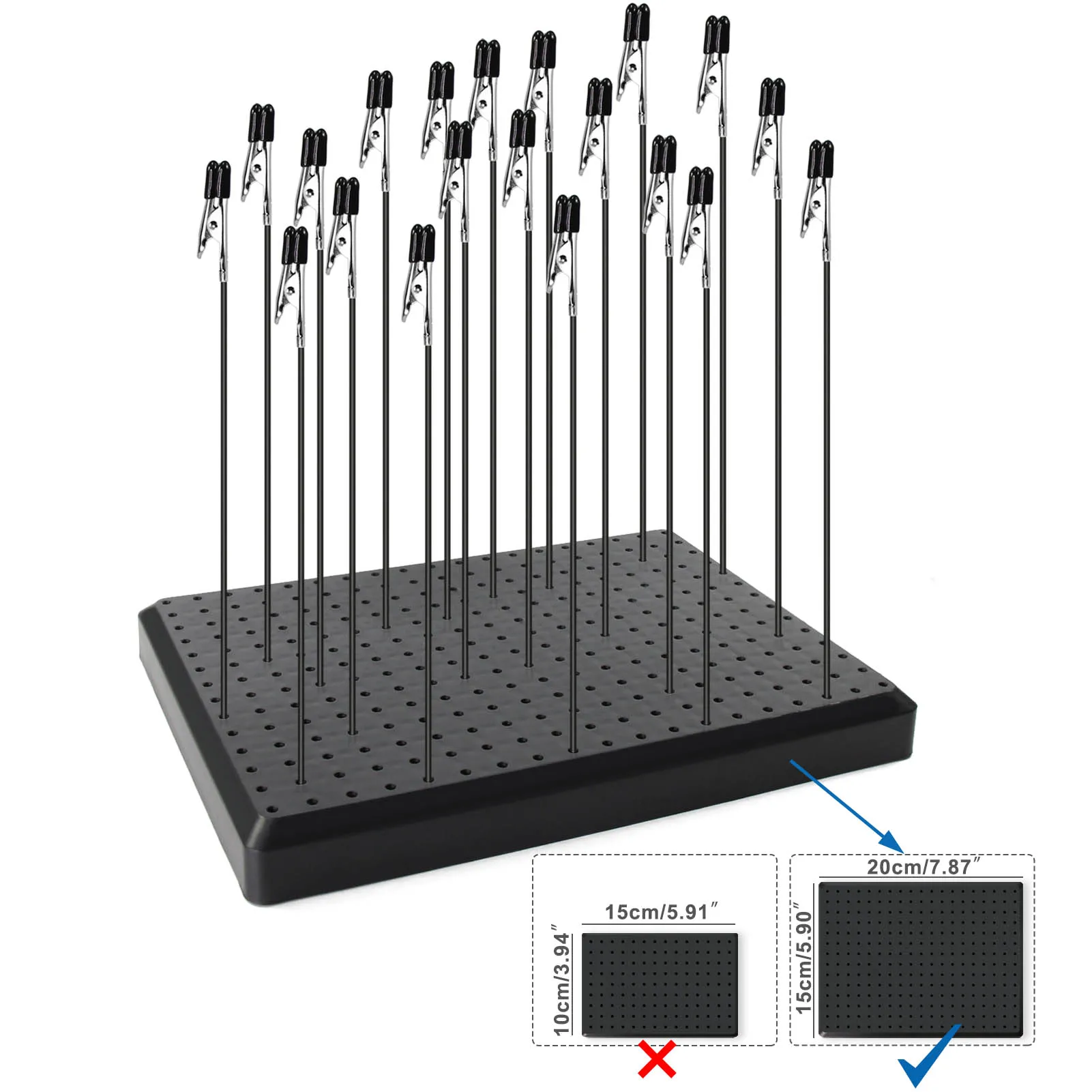 

GJJC19B Model Painting Tool Set 14 X 19 Holes Oversize Base 20pcs Alligator Clips with Covers Airbrushing Tools
