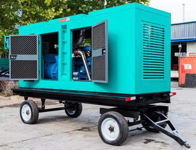 Générateur diesel mobile 150 kW 187,5 kVA avec remorque / alternateur sans balais / R6108IZLD Générateur diesel portable 1
