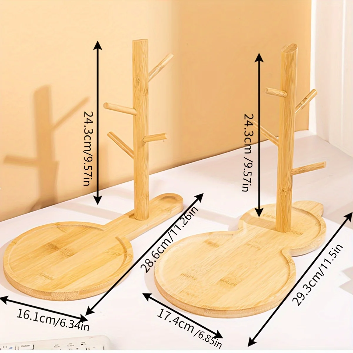 Bamboo Key Vertical Storage Holder Contemporary Home Entryway Organizer Decorative Tray Desktop Jewelry Lipstick Tray 1Pc