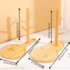 1Pc Bamboo Key Vertical Storage Holder Contemporary Home Entryway Organizer With Decorative Tray Desktop Jewelry Lipstick Tray 2