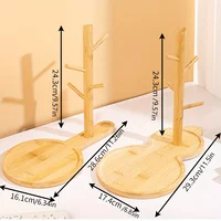 1Pc Bamboo Key Vertical Storage Holder Contemporary Home Entryway Organizer With Decorative Tray Desktop Jewelry Lipstick Tray 2