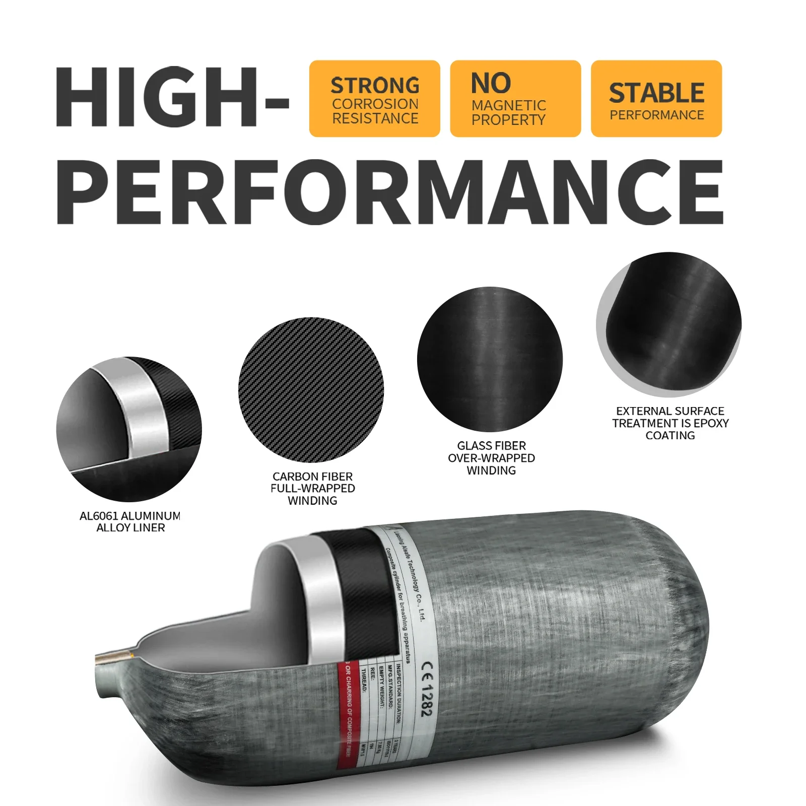 TUXING 300Bar 12L Carbon Fiber Cylinder with Regulating Valve for Underwater Swi