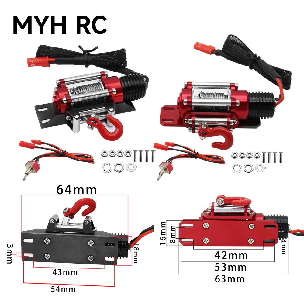 Metall Automatische Simulation Simulierte Winde für 1/10 1/12 RC Crawler Auto Axial SCX10 III 90046 D90 TRX4 TRX-6 D110 Redcat