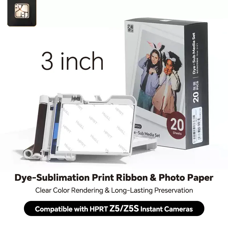  HPRT Z5/Z5S 포토 페이퍼 리본 카트리지 염료승화 2x3인치 즉석카메라 리필 필름 밸류팩 올인원 메이커 세트
