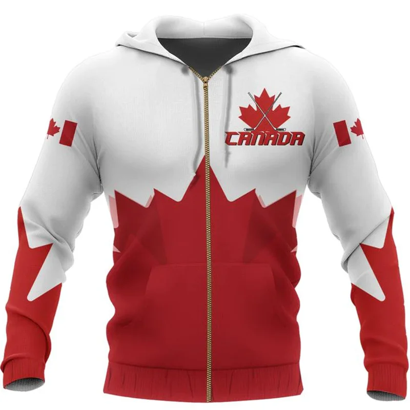 thumbnail image 1 of Sudadera con capucha con cremallera y estampado 3D de Maple Leaf Generation para hombre y mujer, estilo urbano, nueva ropa Y2k, 1 of 5