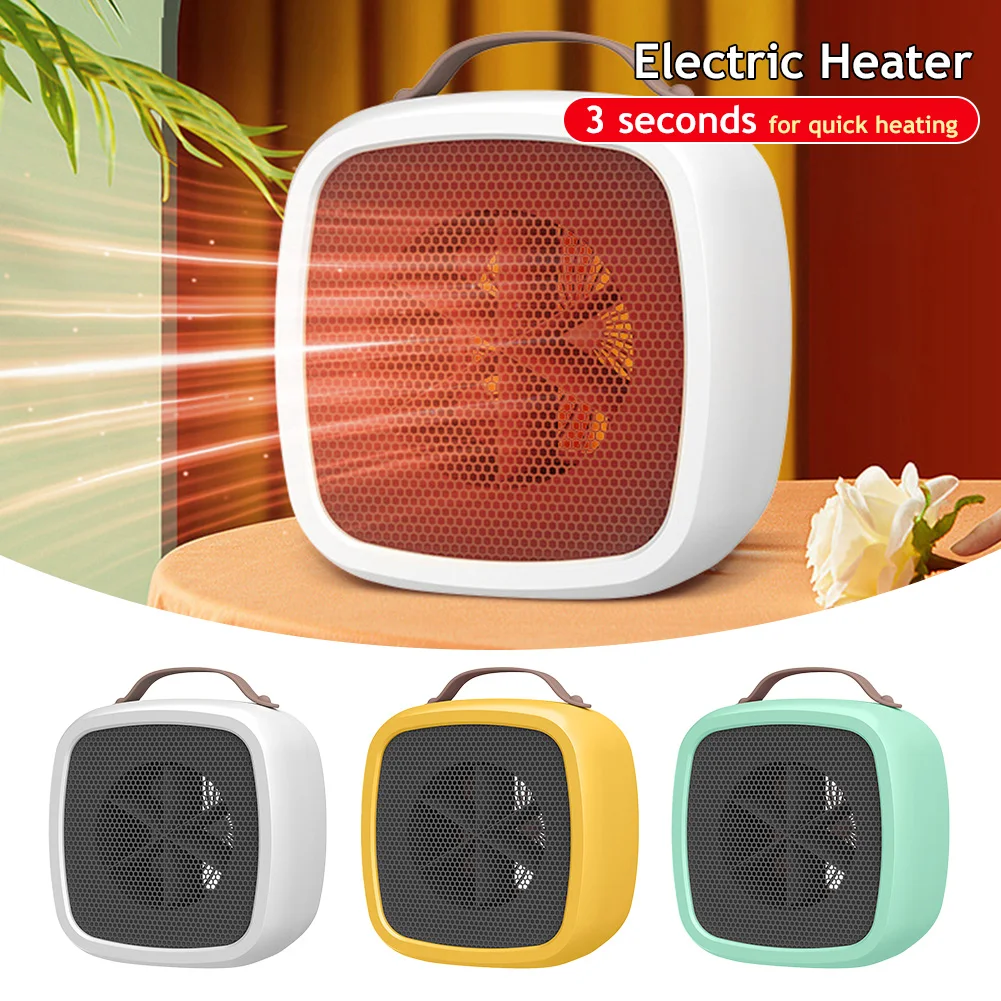 500WPortableMiniElectricHeaterSafeQuietOfficeHeatDesktopElectricFanHeaterAirWarmer