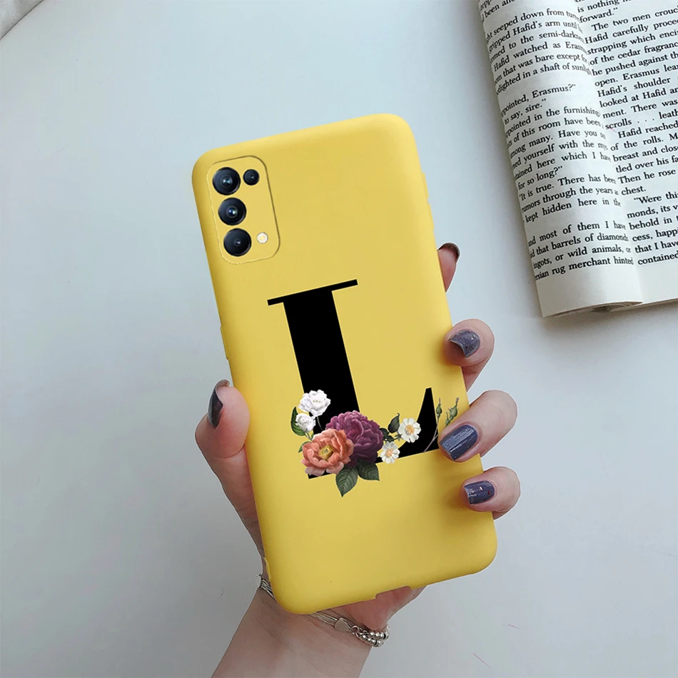 For OPPO Reno5 5G Case Custom Name Gold Letters Silicone Fundas Soft TPU Phone Cover For OPPO Reno 5 Reno5 Pro Find X3 Lite Case 