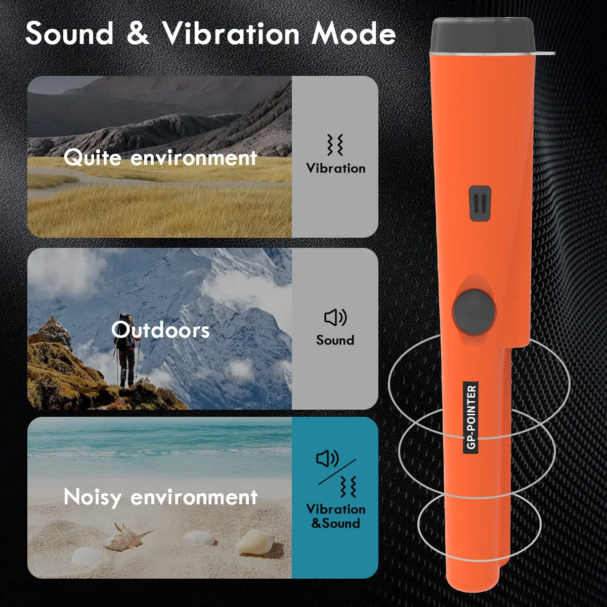 Treasure Hunter GP Waterproof 360° Handheld Metal Detector Pinpointer