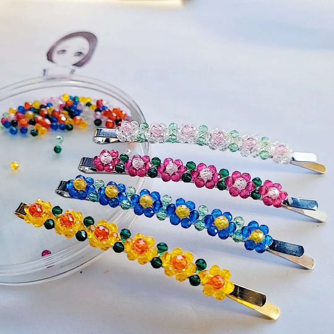 1 5pcs at89c51ed2 rltum at89c51ed2 um at89c51ed2 qfp44 mcu microcontroller good quality in stock Handmade Beaded Flower Hair Clip Women Good Quality Large Bobby pin 8.5cm Long for Thick Hair Spring Hair accessories