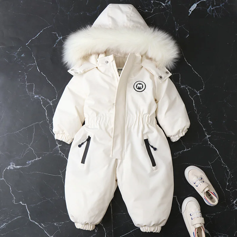 Snowsuit Baby Boy Baby Winter Snowsuit Thick Hooded Romper With