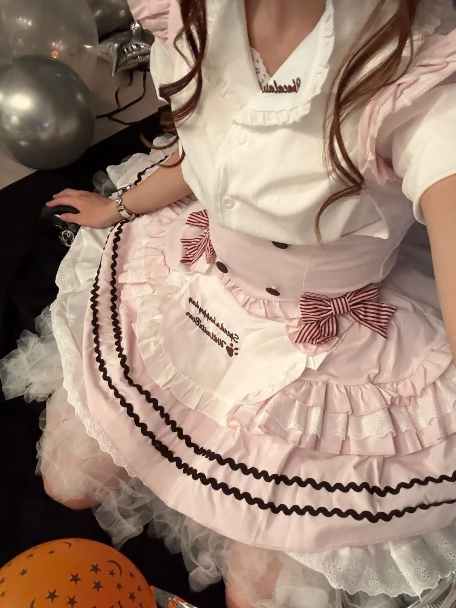 Harajuku Sweet Lolita Women 3 Piece Set White Lace Design Corset Tops + Puffy Skirt Retro Elegant Female New Chic Outfits Summer photo review