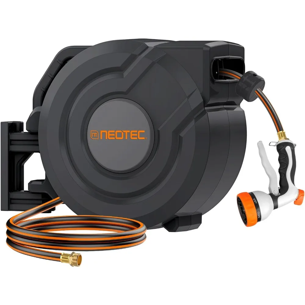 

Retractable Hose Reel, 5/8 in x 65 ft Wall Mounted Garden Hose Reel, Heavy Duty Garden Water Hose Reel