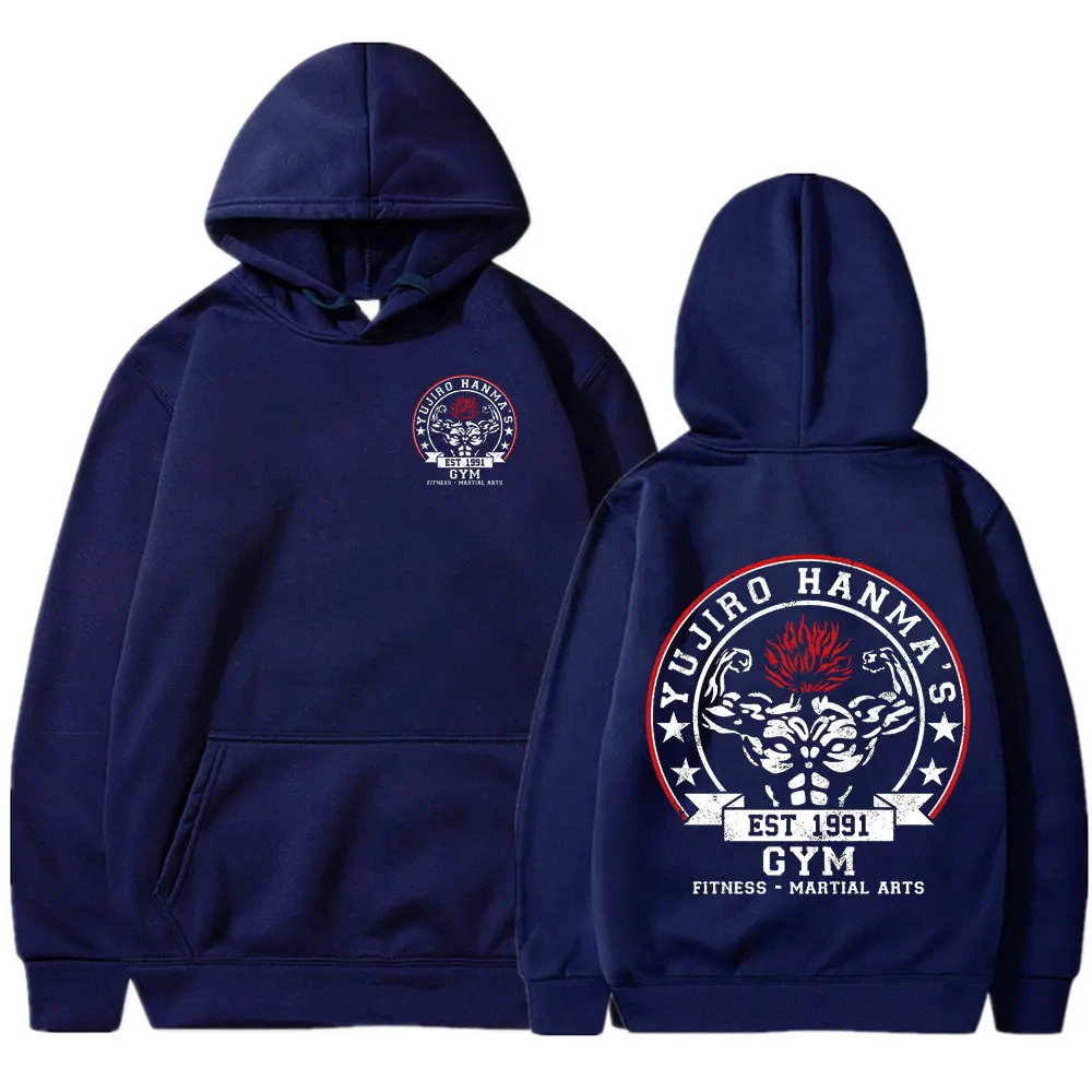 Anime Baki The Grappler Hoodie Funny Yujiro Hanma Graphic Sweatshirt Oversized Harajuku Coats Men's Women's Fleece Hoodies 2