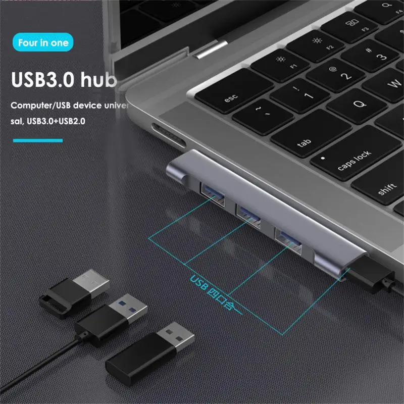 PD 고속 USB-C USB 허브, USB 3.0 사용, 5Gbps 휴대용 C타입 도킹 스테이션, 컴퓨터 액세서리용 4 in 1 USB 허브