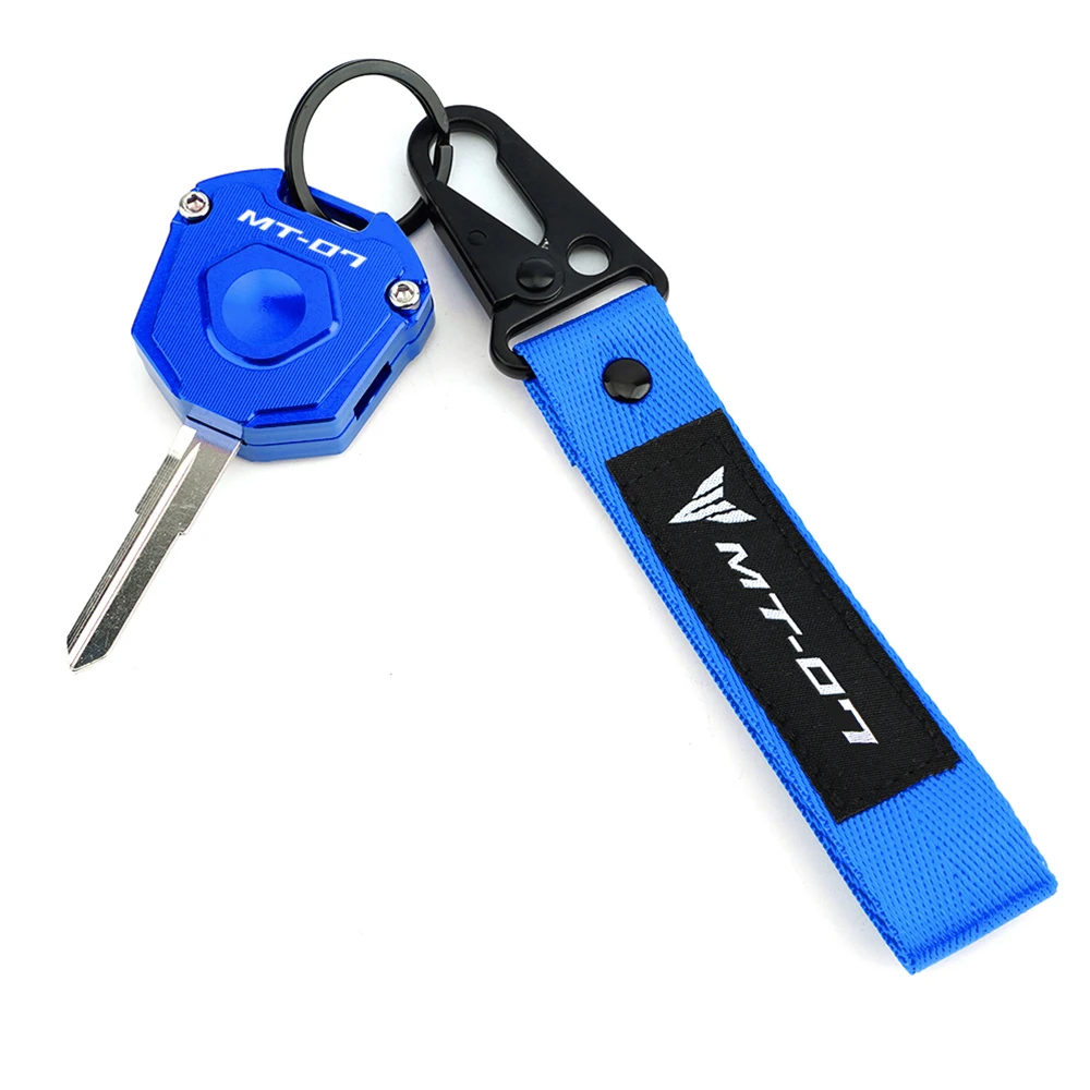 CNC Key Cover Case Shell Protection & Embroidery Keyring Keychain Key Chain Motorcycle Accessories For Yamaha MT07 MT-07 MT 07