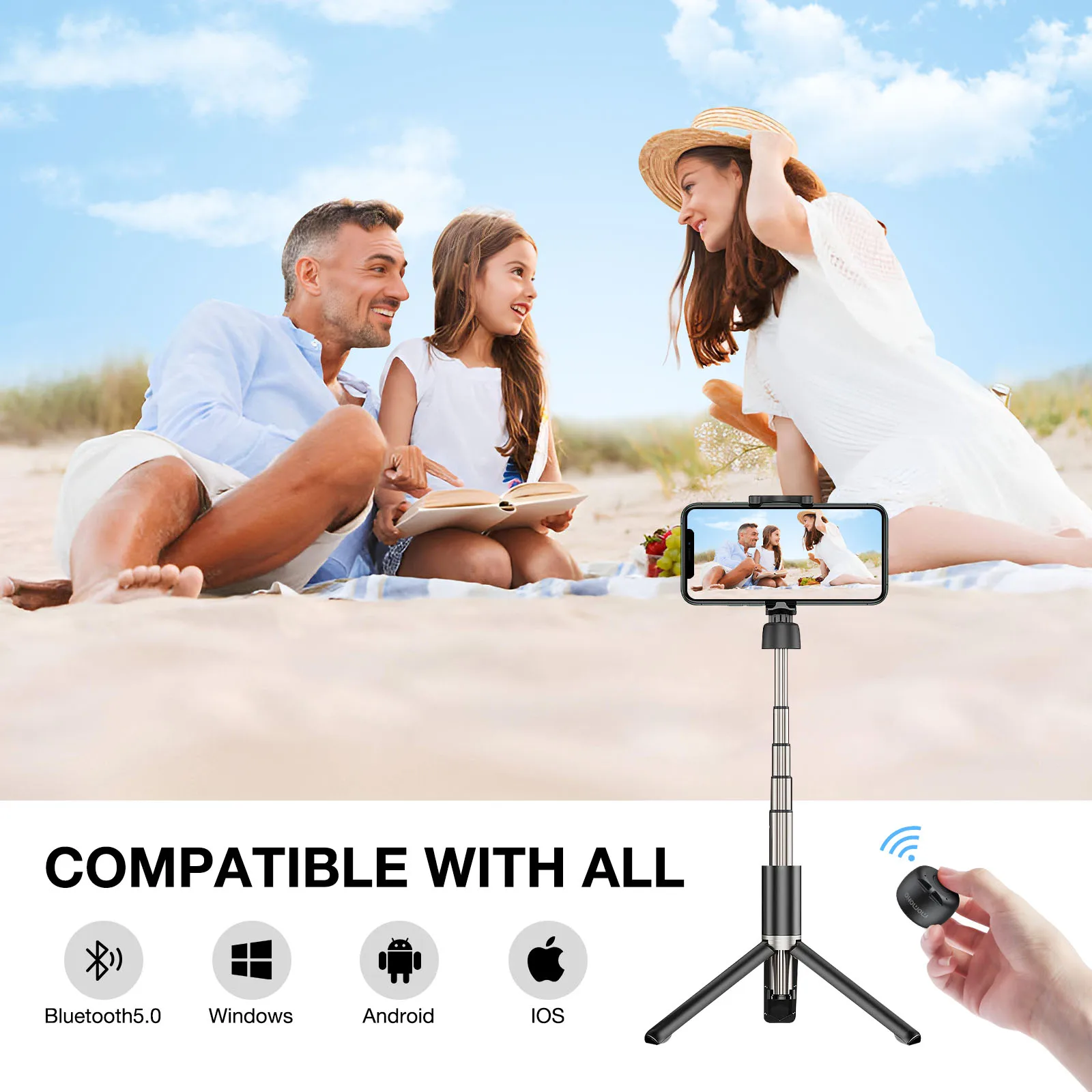 Tiny Bluetooth Speaker Smallest Mini Bluetooth Speakers Wireless Remote Shutter Hands-Free Call Built-in Mic TWS action camera