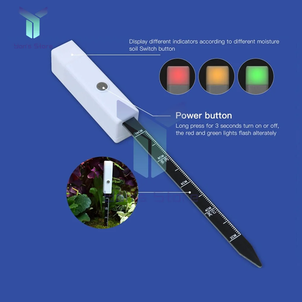 Soil Moisture Sensor Temperature Humidity Tester Garden Plant Detector Meter For Home Planting