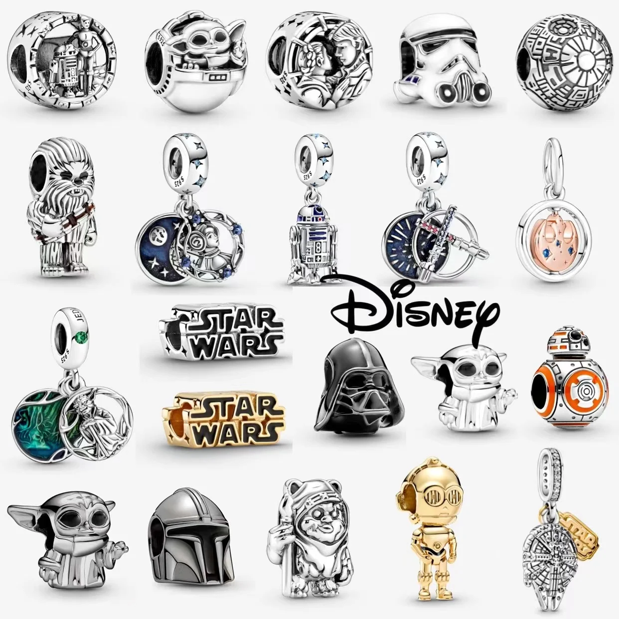 Ciondoli Disney Starwars Ciondoli Originali In Argento Sterling 925 Adatti Per La Creazione Di Gioielli Fai Da Te Con Bracciale Pando
