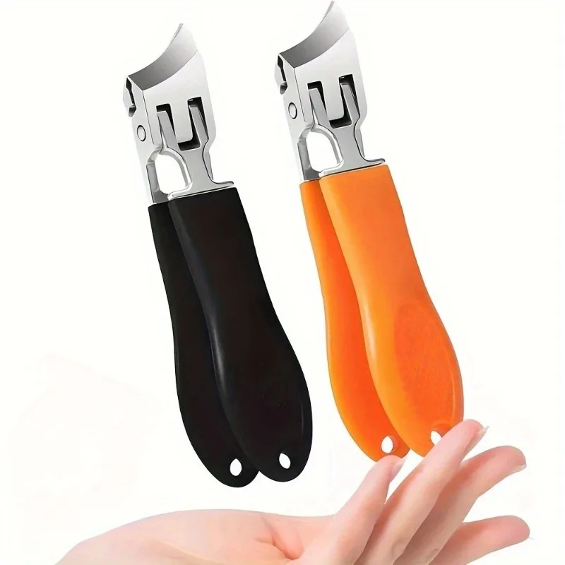 Slanted Nail Clippers Wide Jaw Opening Anti-Splash Nail Clipper Stainless Steel Toenail Cutter Diagonal Pliers Manicure Tools