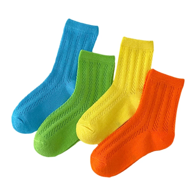 New Children Socks Cotton Soft High Elastic Socks Infant Toddler Kids Lovely Bright Color Casual Outing Breathable Socks 1-12Y