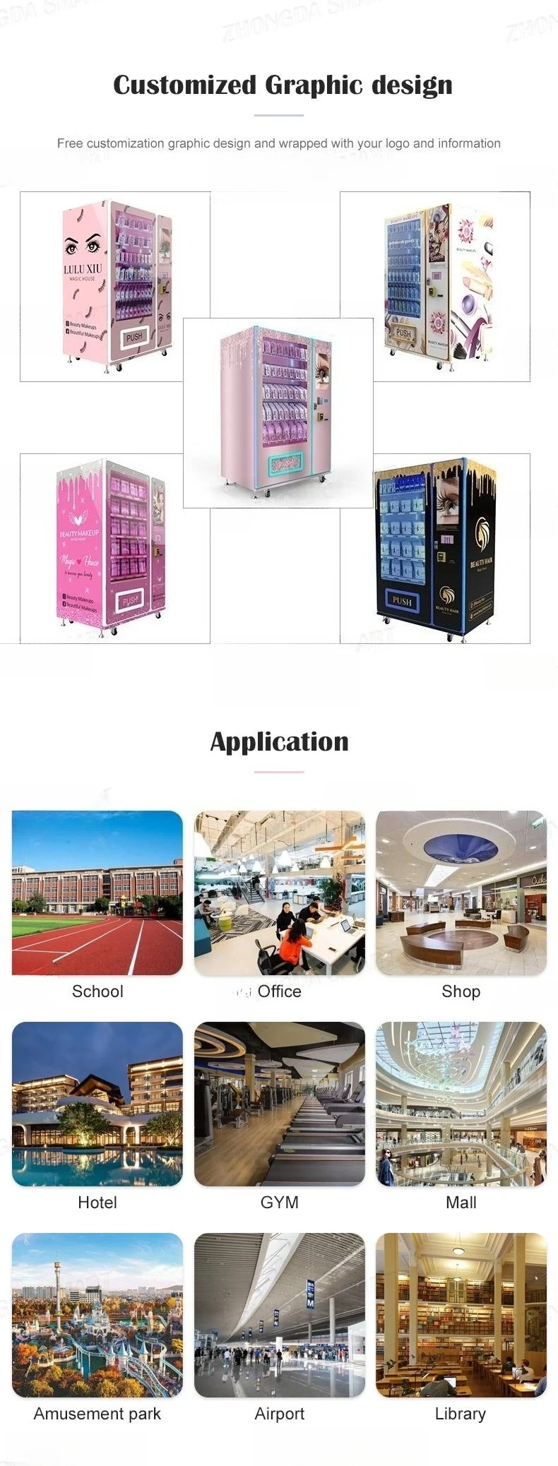 Zhongda Smart Vending Machines Bottle Water Drinks Sanck Combo Vending Machine
