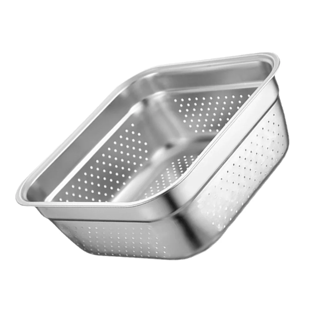 

Stainless Steel Colander Large Capacity Basin Washing Vegetables Basin Fruit Rice Draining Basin