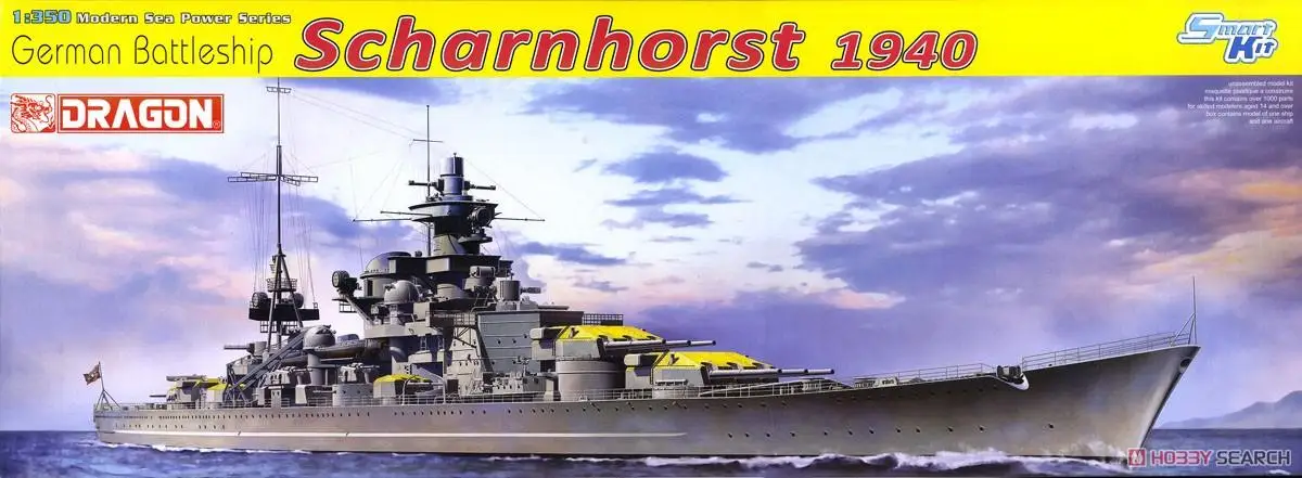 

DRAGON 1062 1/350 Scale German Battleship Scharnhorst 1940 Off the coast of Norway Model Kit