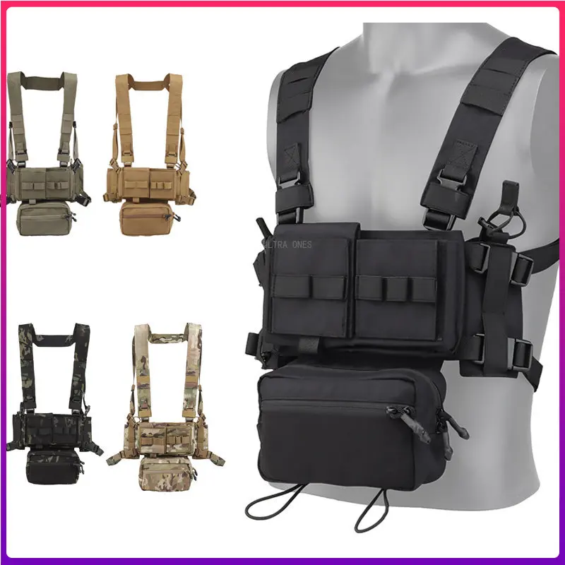 

Tactical Chest Vest Airsoft Paintball Shooting Adjustable Vests with 5.56 7.62 Mag Pouches Hunting Training Military Waistcoat