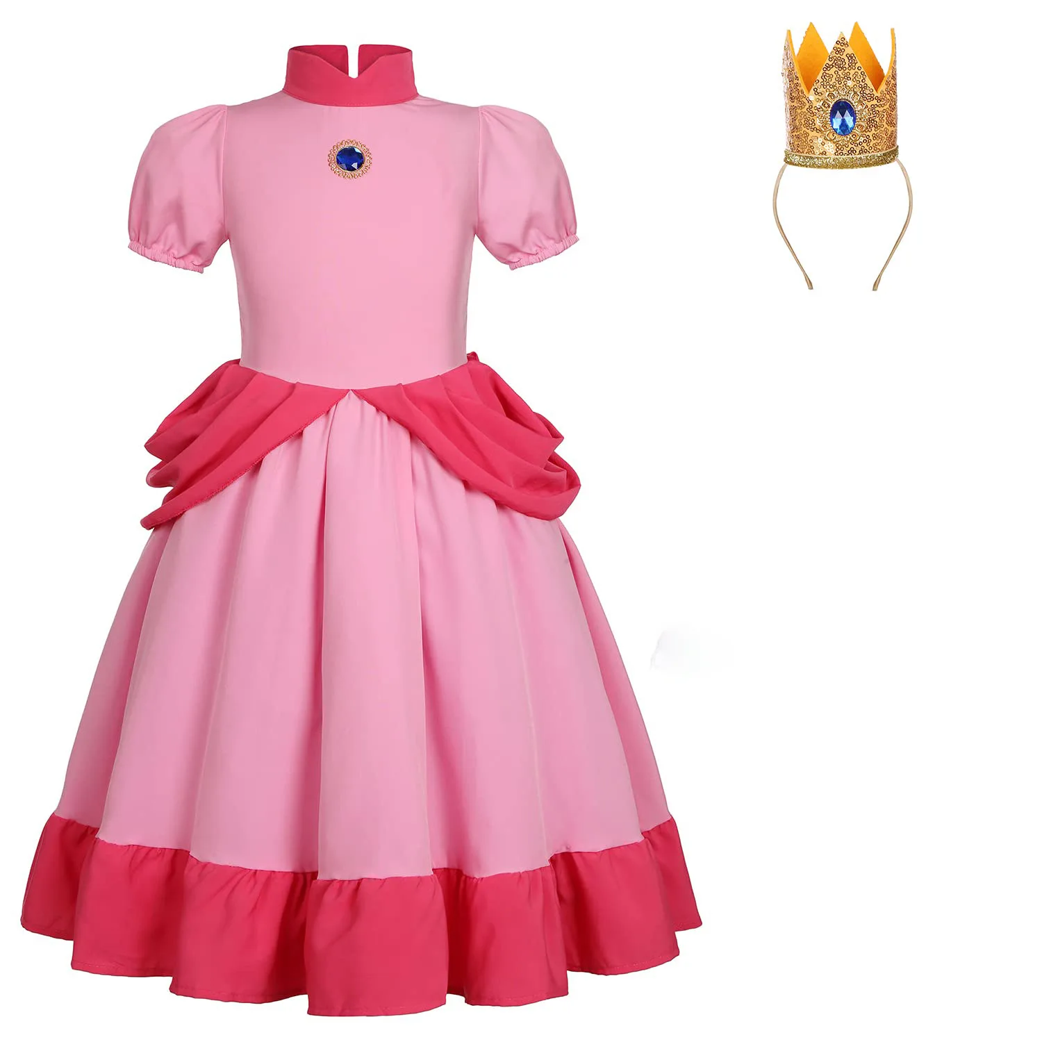 

Movies Princess Peach Cosplay Costume Women Halloween Party Masquerade Dress Up Clothing for Women Fancy Dress Roleplay