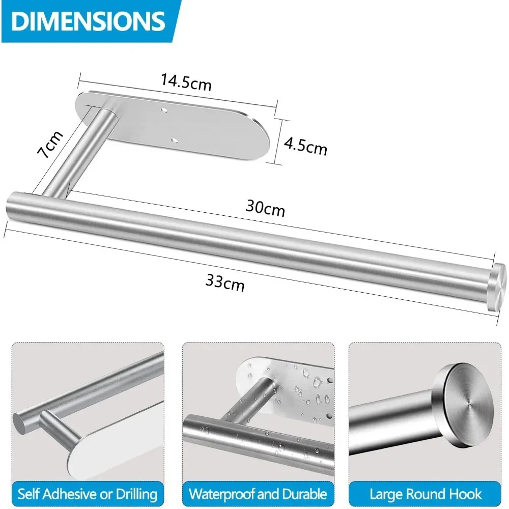 Kitchen Roll Towel Rack Absorbent Rack Paper Towel Stainless Steel Wall Mounted Napkin Dispenser