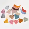 19 Color Crepe Triangle Saliva Towel Baby Bibs Infant Cotton Bib Newborn Solid Bandana Burp Cloth For Kid Feeding Drool Bibs 3