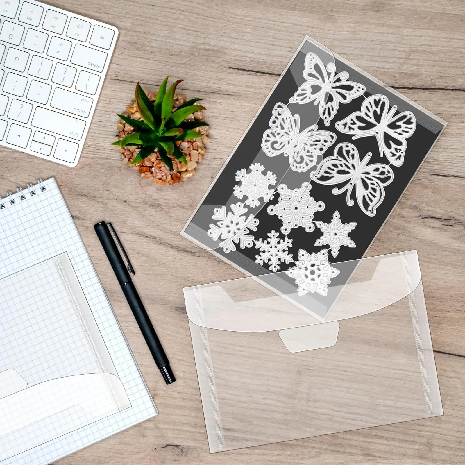 자석 시트 및 플라스틱 폴더 가방, 커팅 다이 및 스탬프 보관용 투명 가방