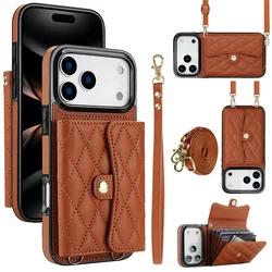 Leather Wallet Crossbody Phone Case with Wrist Strap and Card Slot - iPhone 12 Mini (Brown)