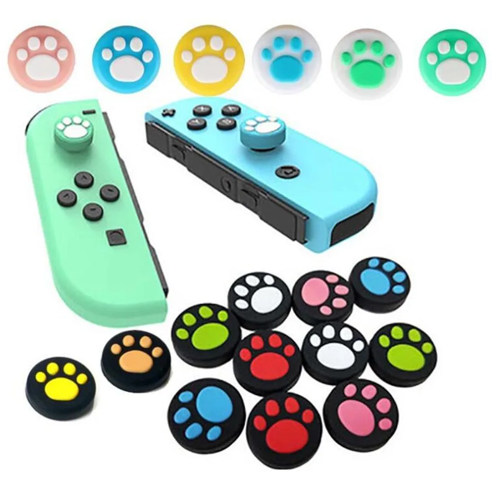 100 Pcs Gomma Silicone Cat Claw Analog Thumb Sticks Grips Per Playstation 5 4 Ps4 Ps5 Controller Caps Per Xbox One 360